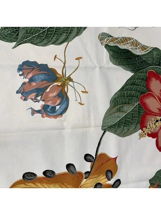 Vintage Fabric 55”x56” Nakai Romanex de Boussac Bernard Botanical 1985 France - Picture 7 of 16